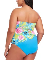 Bleu by Rod Beattie Plus Lets Get Away Shirred Swimsuit