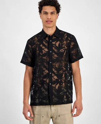 Guess Men's Regular-Fit Devore Floral Shirt