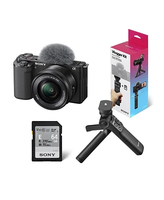 Sony Sony Zv-E10 Mirrorless Camera with Lens, E Pz 16-50mm f/3.5-5.6 Oss Lens, Bundled with Sony ACCVC1 Vlogger Accessory Kit with Shooting Grip & 64G