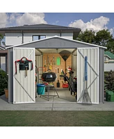 10x10 Metal Storage Shed with Enhanced Frame and Doors