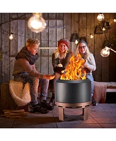 24" Smokeless Fire Pit: Outdoor Bonfire with Stand