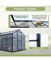 Large Green House: 6' x 12' Double Flush Door Polycarbonate Greenhouse