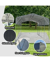 Metal Carport 11x19 Ft Heavy Duty with Galvanized Steel Roof