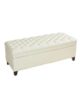 Elegant Juliana Ottoman with Ample Storage and Sophisticated Bonded Leather