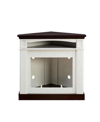 Corner Mantel Cabinet for Living Room or Bedroom with 23 inch Fireplace Insert Heater for the Perfect Ambiance