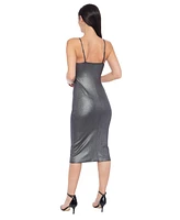 bebe Women's Foil Rib Midi Dress