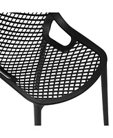Outdoor Stackable Modern Plastic Dining Chairs (Set of 2)