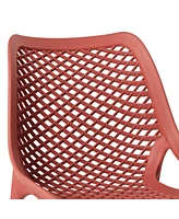 Outdoor Stackable Modern Plastic Dining Chairs (Set of 2)