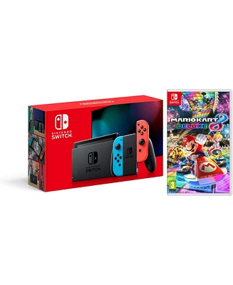 Nintendo Switch 32GB Console - Neon Joy-Con - New Version with Mario Kart 8 Deluxe Bundle