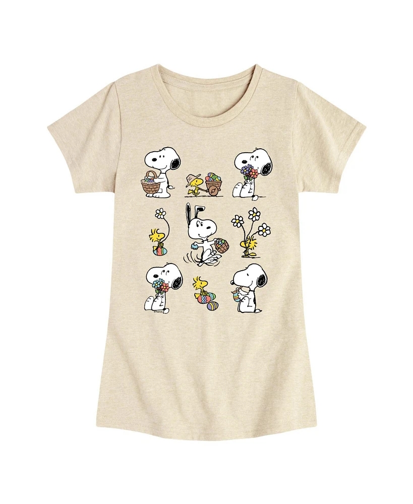 Peanuts Big Girls Snoopy Easter Graphic Short Sleeve T-Shirt