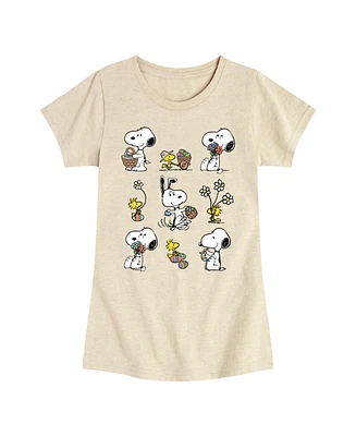 Peanuts Big Girls Snoopy Easter Graphic Short Sleeve T-Shirt