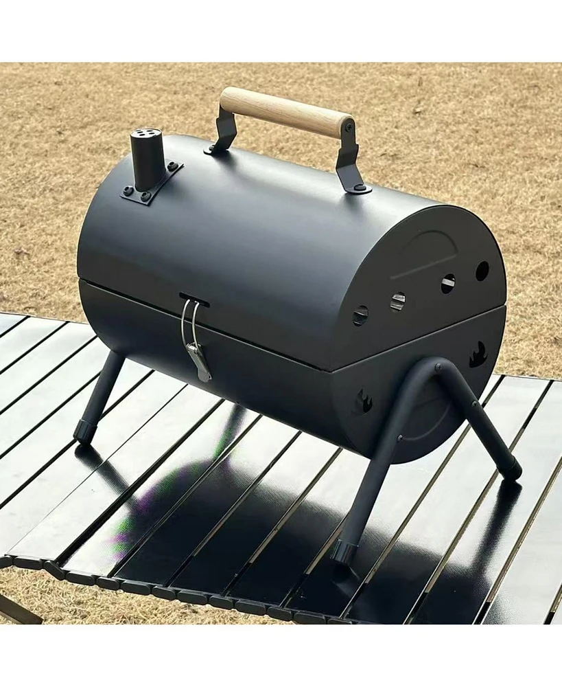 Portable Charcoal Grill: Tabletop, Outdoor Cooking, Durable Steel