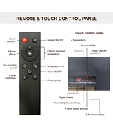 33" Electric Fireplace Insert with Trim Kit, Touch Panel, Sound