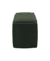 Elegant Long - shaped Storage Ottoman Bench of boucle material with Simple and Grand Design