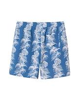 Toddler/Child Boys Faded Steel Palm Leaf Print Swim Trunk