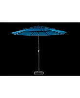 10ft 3-Tier Auto-Tilt Patio Umbrella (Dark Blue)