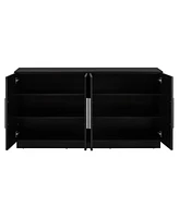 Black 4-Door Sideboard with Adjustable Shelves