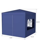 10'x10' Party Tent Outdoor Heavy Duty Gazebo Wedding Canopy + 4 Removable Walls, Blue