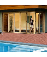 Plastic Interlocking Deck Tiles, 11.8"x11.8" (44 Pack), All-Weather Patio Flooring