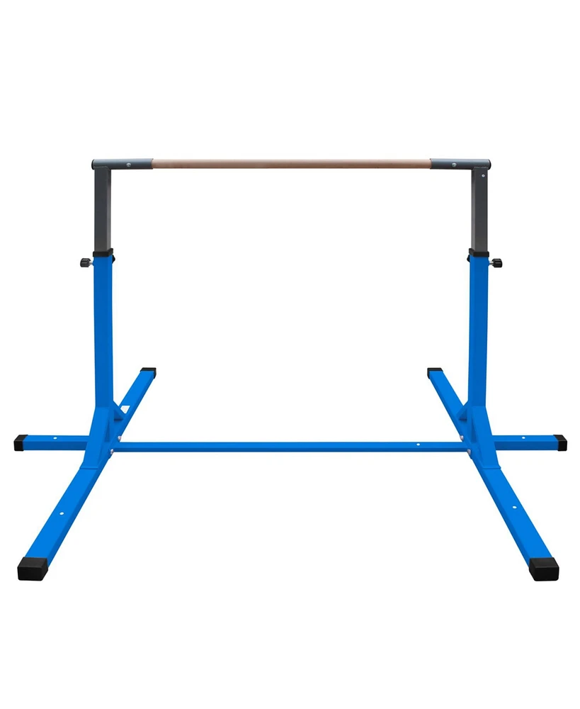 Gymnastics Bar for Kids, Adjustable Height Gym Bar, Junior Training Kip Bar for Home, Built for kids 3+ Years Blue