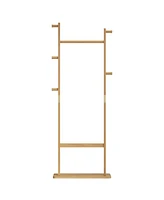 Solid Wood Coat Rack: 23.6" x 11" x 64.1", Eco-Friendly, Easy Assembly