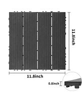Interlocking Deck Tiles, 11.8"x11.8" (44-Pack), Outdoor Flooring for Patio, Poolside, Backyard