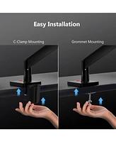 Z-edge MS05 Single Mount Stand Arm, Supports 22"- 40" monitors and 26 lbs, 360° Adjustable, VESAstandards 75x75mm/100x100mm,Clamp & Grommet Base