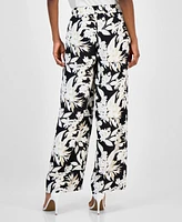 Anne Klein Women's Printed Pull-On Wide-Leg Pants
