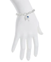 Unwritten Cubic Zirconia Wing Cross Charm Bracelet