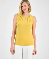 Kasper Women's Hardware-Embellished Keyhole Top, Regular & Petite
