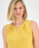 Kasper Women's Hardware-Embellished Keyhole Top, Regular & Petite