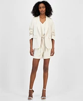 Anne Klein Women's Open-Front Scrunch-Sleeve Blazer