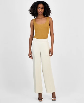 Anne Klein Women's Pull-On High-Rise Wide-Leg Pants