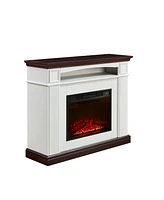 Freestanding Electric Fireplace with Mantel, Led Flame, 23" Firebox