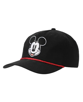 Disney Men's Mickey Mouse Face Black Retro Grandpa Snapback Hat