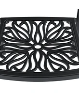 5-Piece Set Of Cast Aluminum Patio Furniture With Black Frame and Seat Cushions In Random Colors