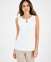 Kasper Women's Hardware-Detail Keyhole Top, Regular & Petite