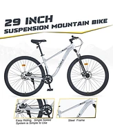 29 Inch Wheels Single Speed Mountain Bike, for Men Women Boys and Girls, Front Suspension,Steel Frame