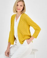 Kasper Women's Diagonal-Stitch Cardigan, Regular & Petite