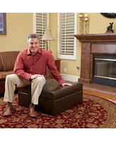 Contemporary Storage Ottoman with Tufted Waffle Stitch and Rolling Casters