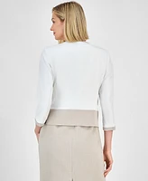Kasper Women's Colorblocked Open-Front Jacket