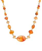 2028 Faux Amber Bead Necklace