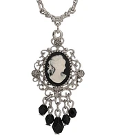 2028 Resin Cameo Glass Crystal Necklace