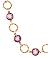 2028 14K Gold Dipped Purple Crystal Channel Set Necklace