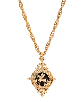 2028 Onyx Pegasus Pendant Necklace