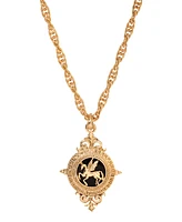 2028 Onyx Pegasus Pendant Necklace