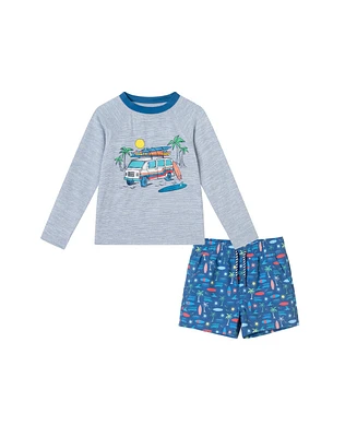 Toddler/Child Boys Surfer Van Graphic Rashguard Set