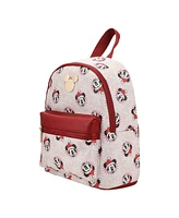 Disney Mickey Mouse Santa Mickey White Faux Leather 10.6" White Mini Backpack