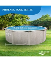 Aquarian Phoenix Series 15 Foot x 52 Inch Steel Frame Above Ground Swimming Pool