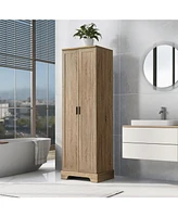 Storage Cabinet with Two Doors for Bathroom, Office, Adjustable Shelf, Mdf Board, Brown